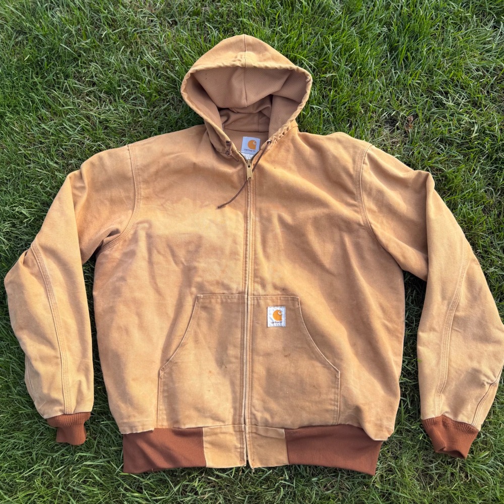 Carhartt J03 BRN Thermal Lined Duck Active Jacket Brown Mens XL Tall Made in USA